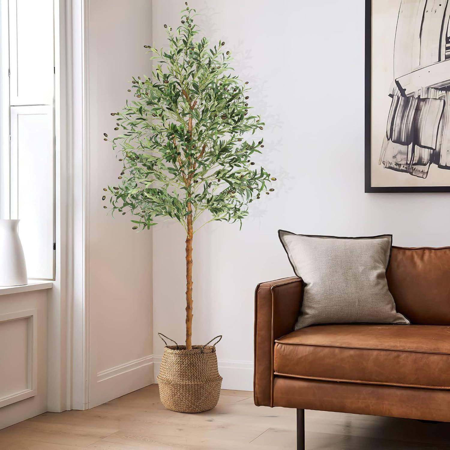 Ophelia & Co. Artificial Olive Tree Indoor 7FT(83'') Faux Olive Tree ...