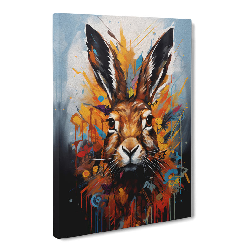 Hare Hard Edge - Wrapped Canvas, 50cm H x 35cm W x 3cm D