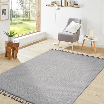 White/ Area Rug 8x10 Medallion, And Stain , Enhances Home Decor Medallion In White/, Stain-, Low Maintenance, For Study Kitchen