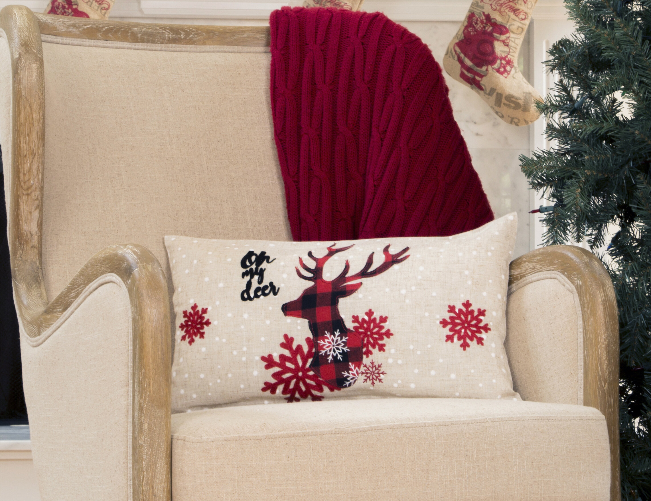 Deer Christmas Pillow, Christmas Pillows, Christmas Decorations