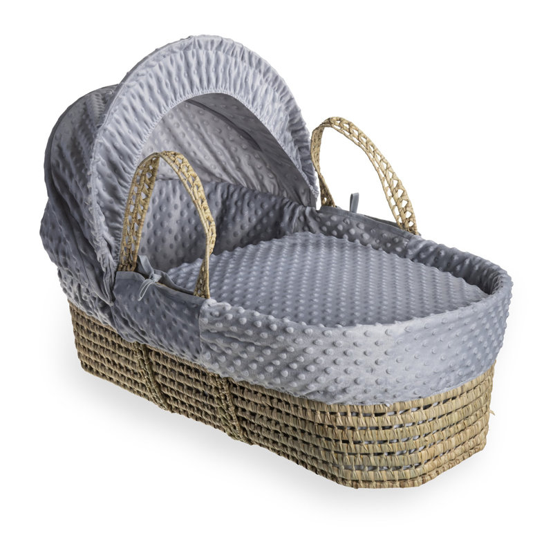 Dimple Palm Moses Basket, Grey