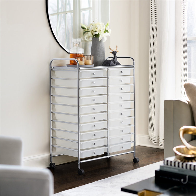 20 tiroirs de rangement Lundys, Blanc