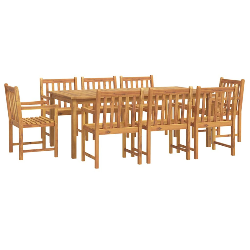 Yanchep 8 - Person Acacia Wood Patio Dining Set with Rectangular Table