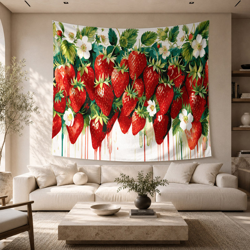Tapisserie murale «Fruit Strawberry», 26 po x 36 po