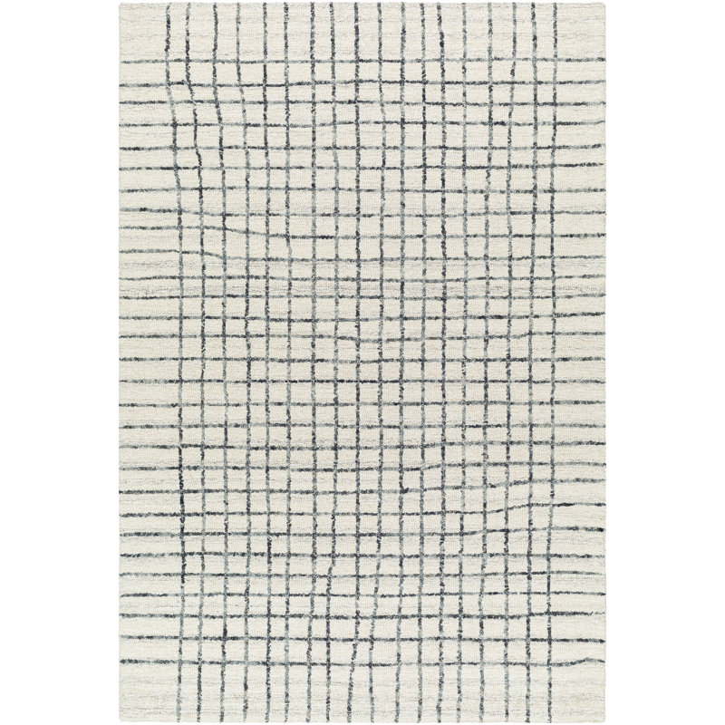 Amoura Hand Tufted Wool Plaid Indoor Rug, Rectangle 8' x 10'