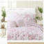 Ensemble de literie moderne en microfibre pour lit simple matelassé réversible floral rose TG