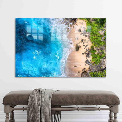 Ocean View Through Glass Wall Art Ideal for Enhancing Your Interior Decor with a Touch of Coastal Elegance