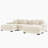 130"  Oversized Cloud Modular Sectional Couch, Premium Corduroy Fabric, 3-Seater Deep Seat Wide Armrests,  With Chaise,Ergonomic Design, Easy Assembly For Lounges Living Room,Beige