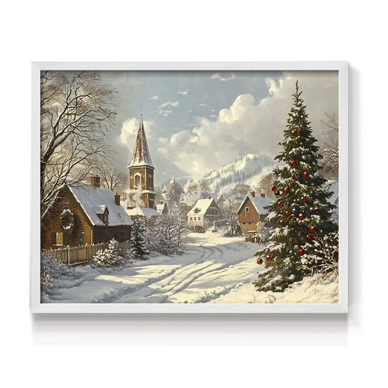 Chirstmas Art-CCCIII -Framed Print - Restickable, H 22 po x l 28 po, Blanc
