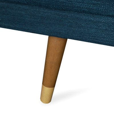Mid-century Modern With Gold Tips, Navy Blue Upholstery Charming Fabric Upholstered ,