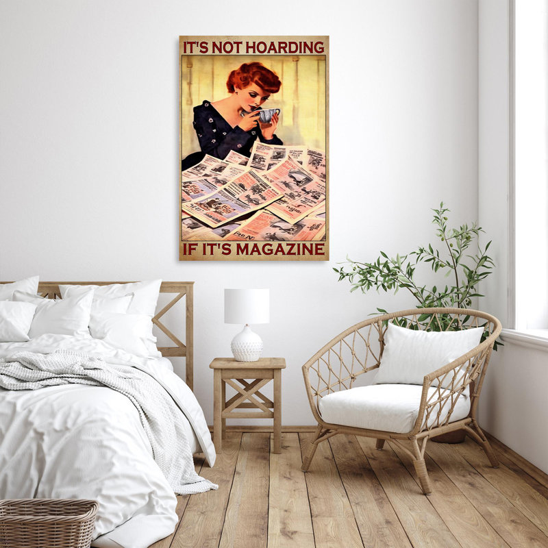 «Is Not Hoarding If Its Magazine» par Issem, impression rectangulaire sur toile tendue sur toile tendue, L 11 po x H 14 po