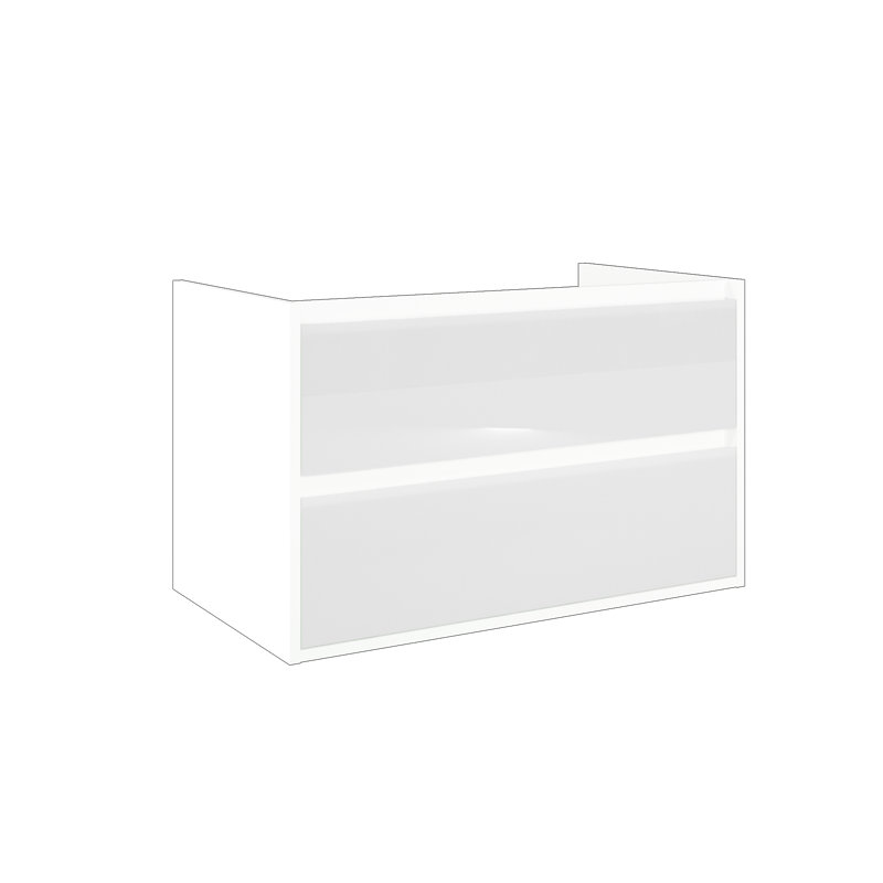 Cristal 120cm Single Bathroom Vanity Base Only, Arctic White HG