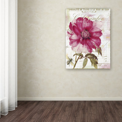 Art mural sur toile tendue - Pivoine rose de couleur boulangerie pour décor de salon, de chambre à coucher ou de bureau - 35 x 47