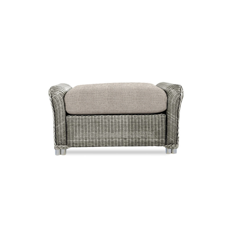 Reflections Outdoor Ottoman, Pewter, Demo Oatmeal