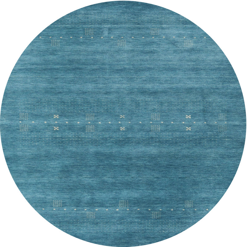 Tapis contemporain bleu, Rond 4 pi