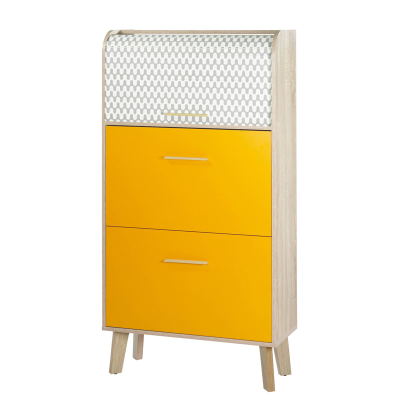 Caruso 18 Pair Flip Down Shoe Storage, Mandarine