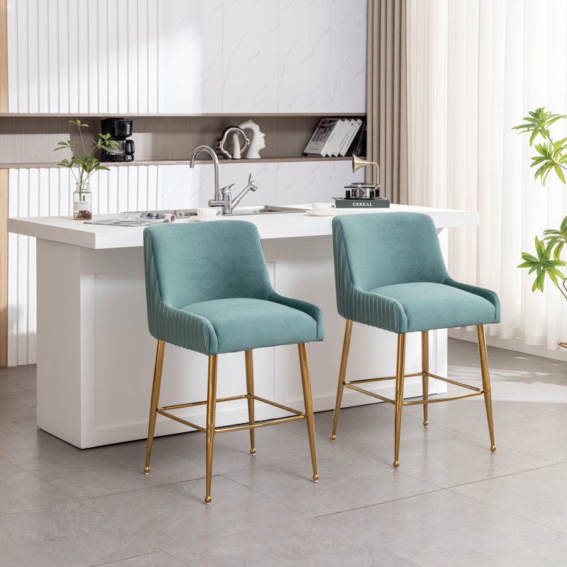 Baudel Zanthia Counter Stool, Ming Green