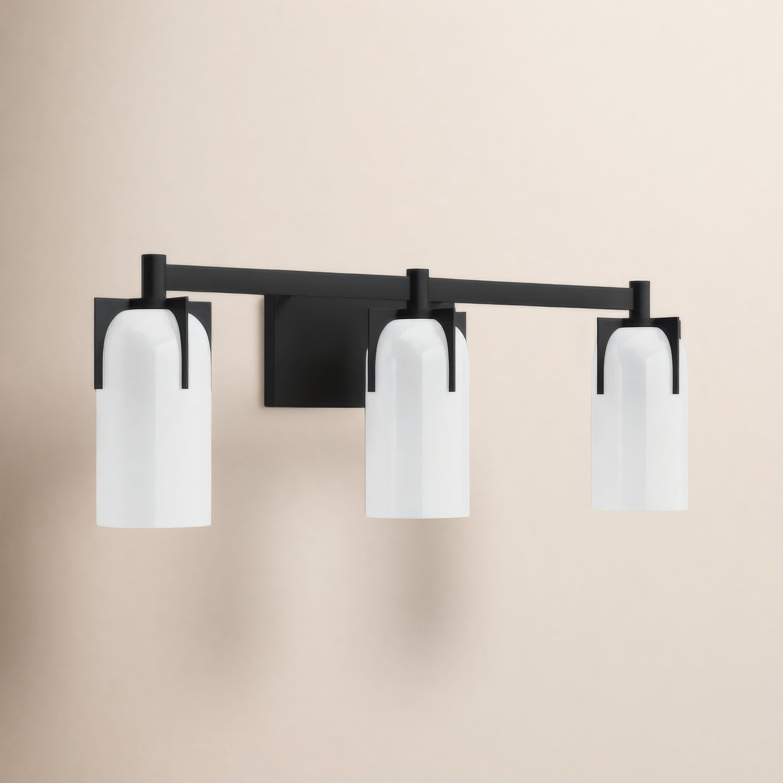Irela Bath Sconce, 8.5" H x 24" W x 24" D, Black, 3 Lights
