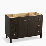 Jacquard 48" Vanity Base Only with Furniture Legs, 2 Doors and 6 Drawers, Split Top Drawers