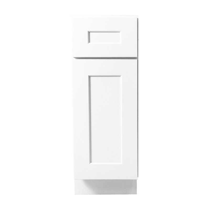 Armoire de base blanche à une porte Shaker pour la cuisine, le garage et la salle de bain, tablette réglable, charnières à fermeture douce, système de fermeture à pression avec tiroirs à fermeture silencieuse l 21 po x l 34,5 x P 24 po