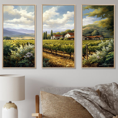 «Vineyard Charm Landscape I», ensemble d'art mural Vineyard