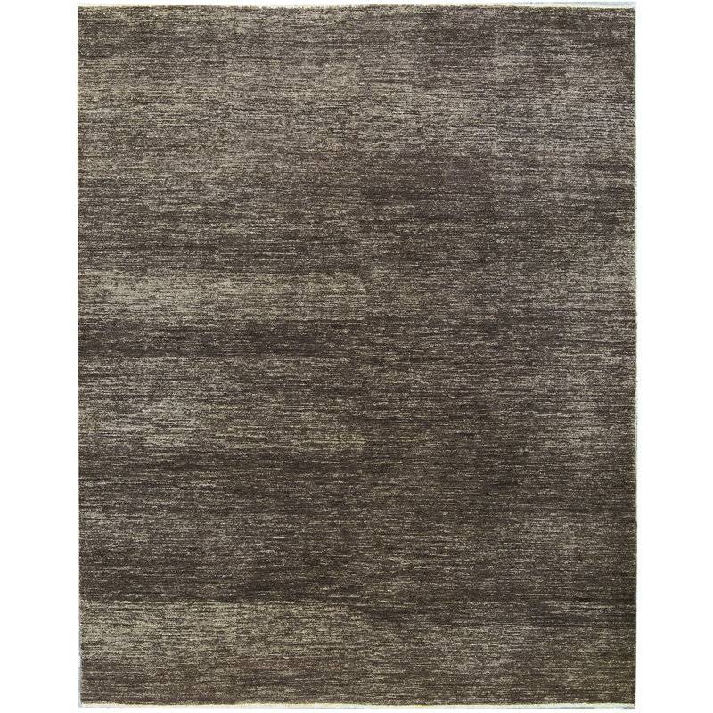 Tapis brun et ivoire de haute qualité noué à la main