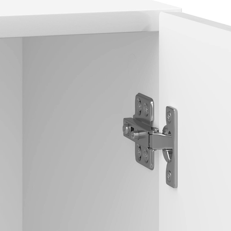 43cm W Manufactured Wood Bedside Table, High Gloss White