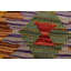 Tapis brun / or / rouge en laine tissé à la main à motif géométrique rectangulaire de 3 pi 3 po x 4 pi 11 po Kemani
