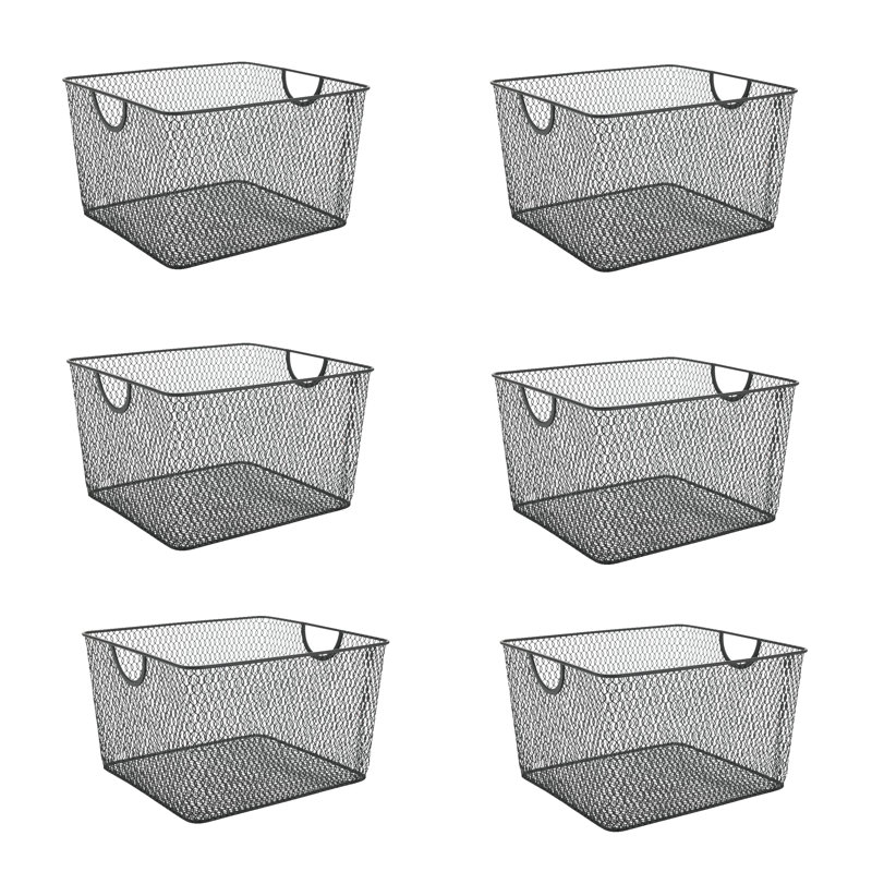 Rebrilliant Decorative Basket, 6" H x 10" W x 9" D, Black