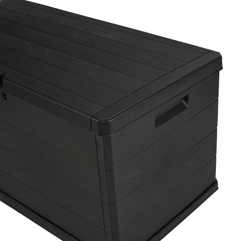 17 Stories Nylaya 118cm W 92.4602L Plastic Deck Box, Black