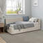 Modern Style L Shape Corner Bed, Linen Upholstered  Daybed  With Two Storage Drawers-1941418512