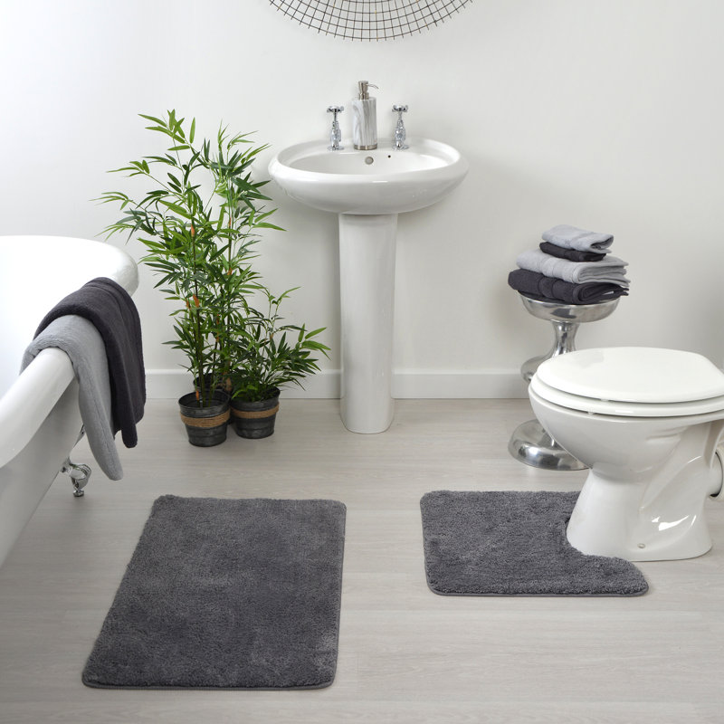 Jordan Microfibre Non Slip Bath Mat, Charcoal