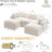 U-Shape 5-Seat Sectional Sofa With Ottomans, 110" Wide, No-Assembly Cloud-Style Design, High-Density Boneless Compression Foam, White-335163254