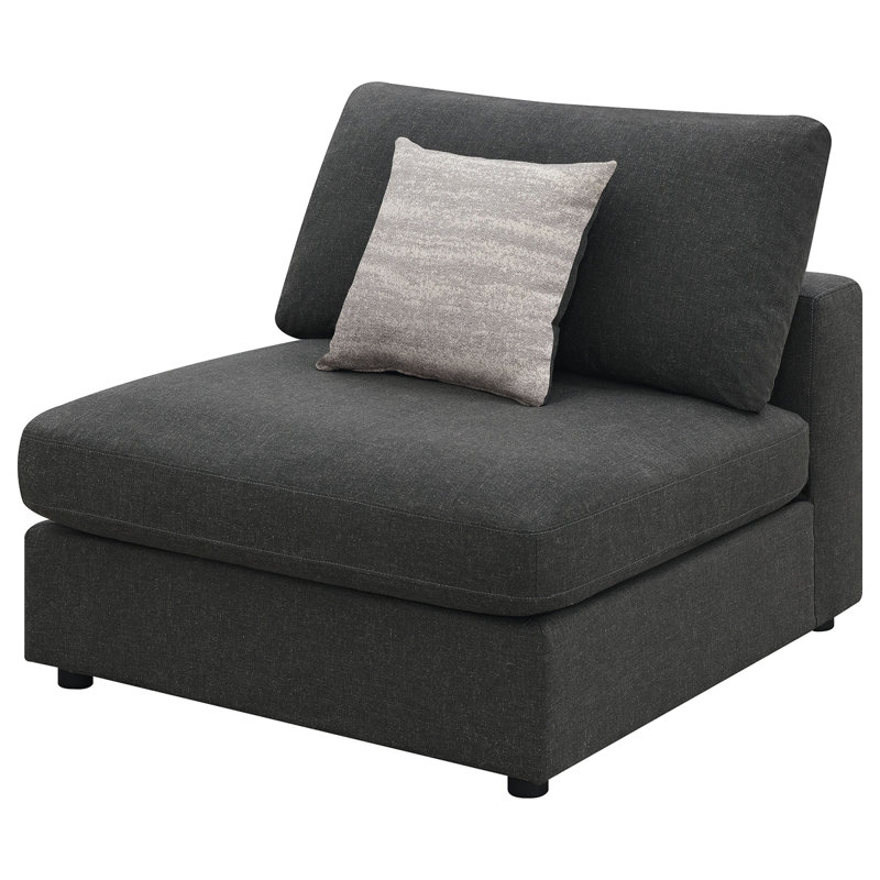 Chaise rembourrée sans accoudoirs avec coussins Duncan