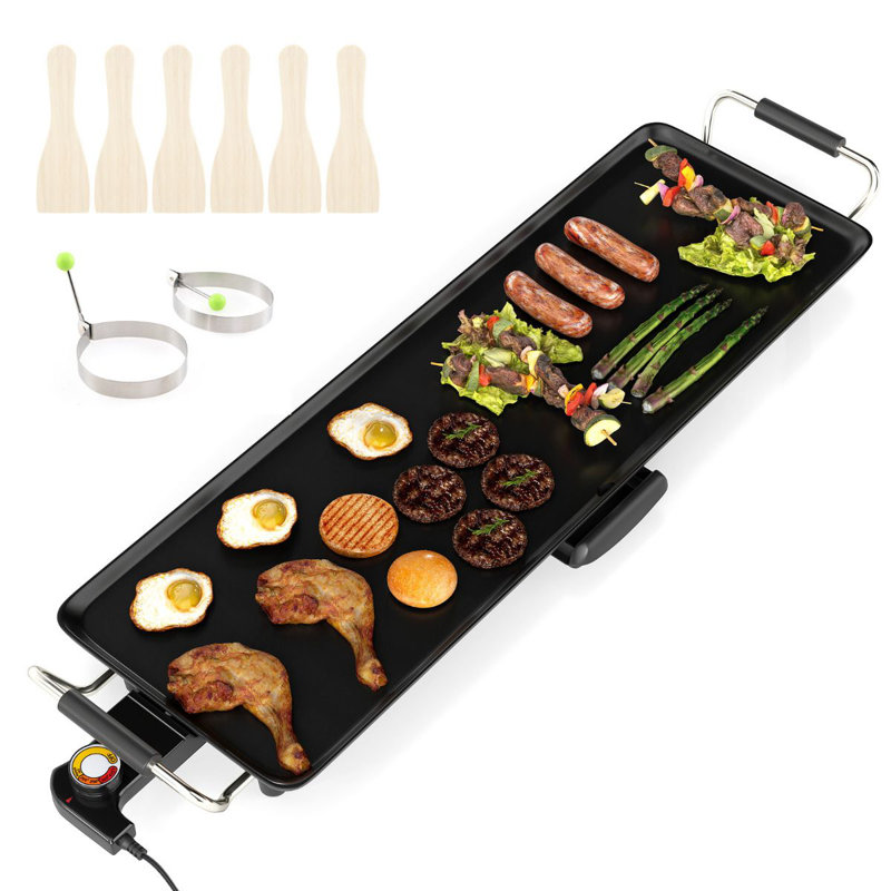 Luch 83cm W x 24cm D Portable Indoor/Outdoor Use 01 - Burner Countertop Electric Grill