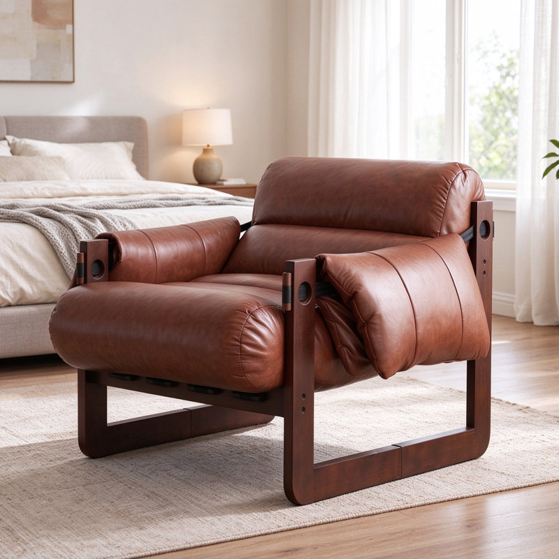 Fauteuil d'appoint 33,5 pouces Mid Century Modern, Brown