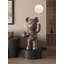 Modern Resin Bear Floor Decor with Tray and Moon Light Home Statue