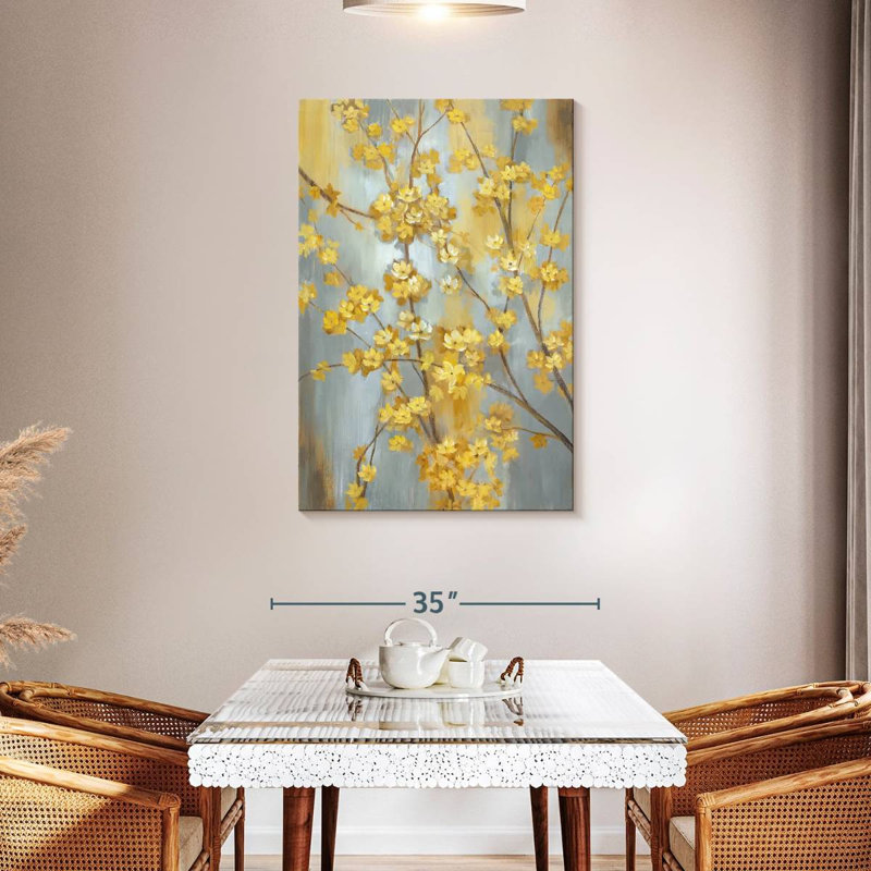 Branche de forsythia, H 45 po x l 30 po