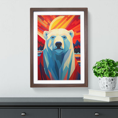 XYZ-FRM-V1223-5197 Polar Bear Constructivism No.3 1 Piece Single Picture Frame Wall Art