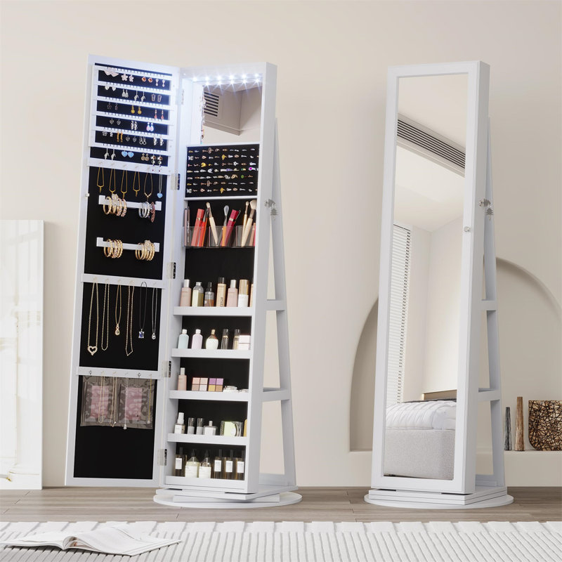Armoire à bijoux autoportante rectangulaire moderne A-Classic Pure - Solution de rangement élégante pour la fête des Mères!