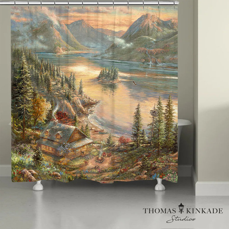 Thomas Kinkade Lakeside Splendor Shower Curtain