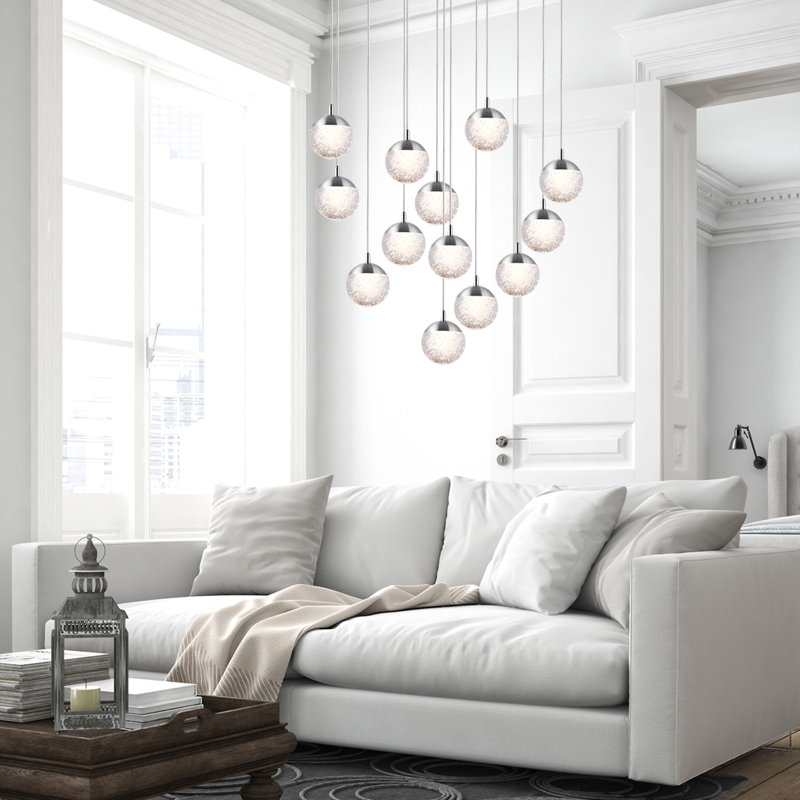 Heatherly 13 - Light Cluster Pendant, Nickel