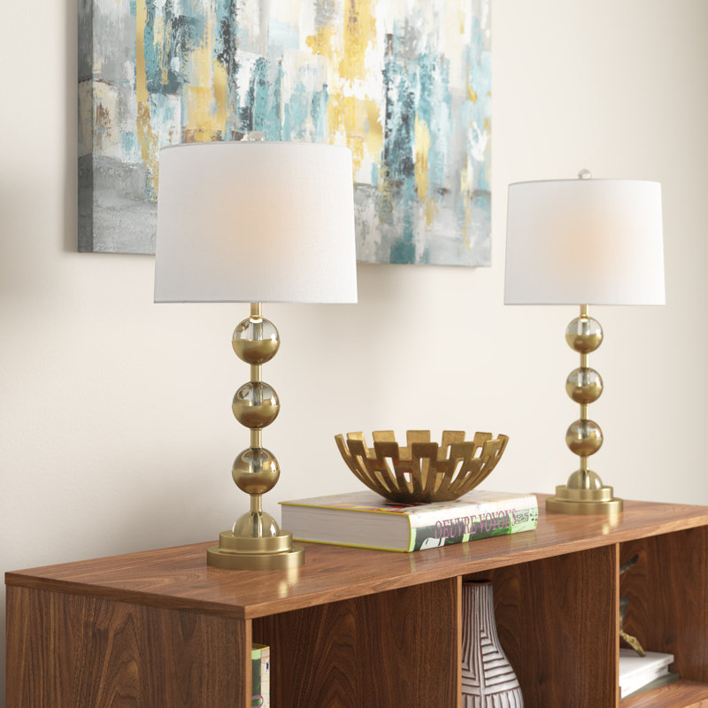 Ensemble de lampes de table en laiton doré 27,5 "