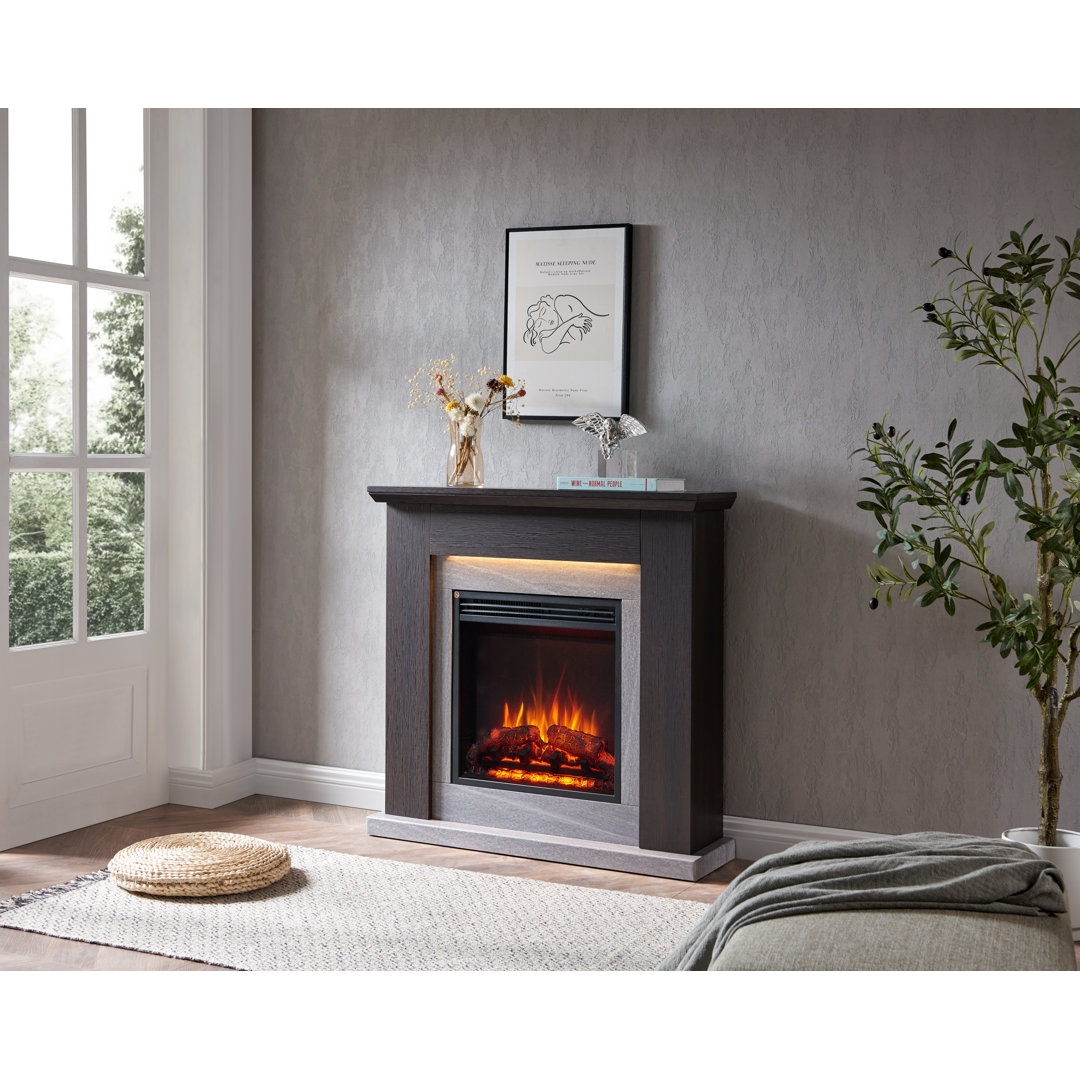 FLAMME Stratford Electric Fireplace with surround and 2kW Fireplace Heater White Multiple Colours Available