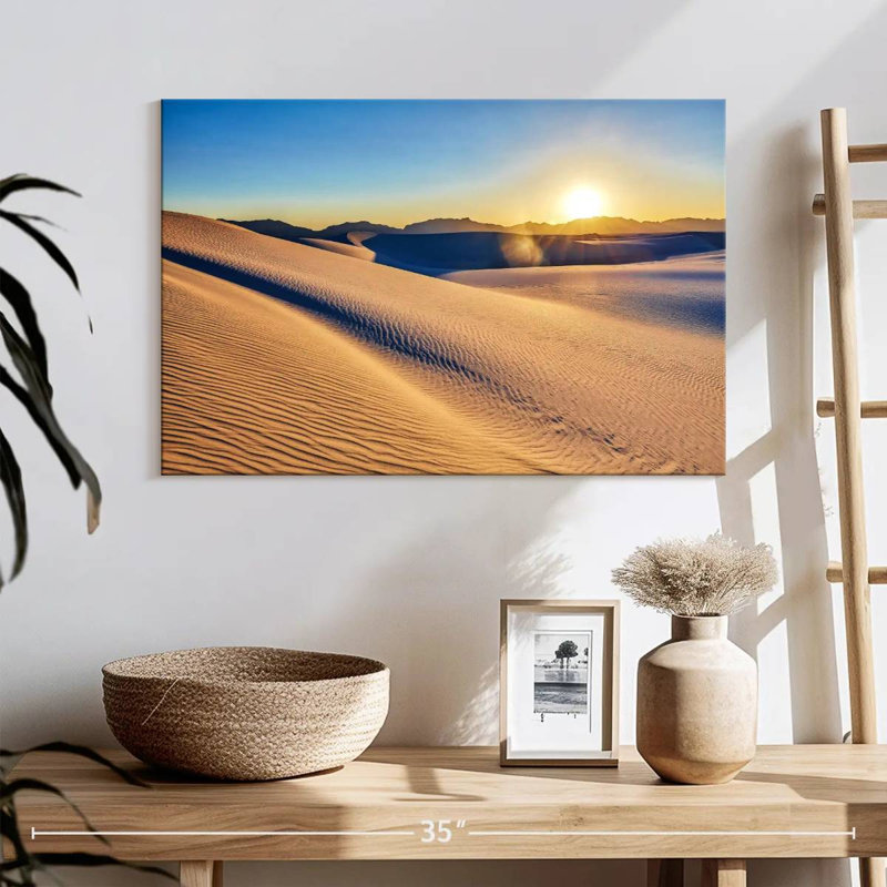 Sable blanc d'Alvord, coucher de soleil, H 16 po x l 24 po