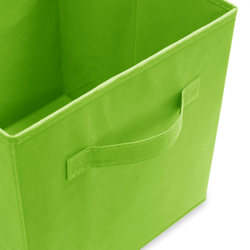 Collapsible Fabric Cubes, 11" Storage Bins (Set of 12), Lime Green
