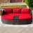 Anazco 89'' Wide Curved Patio Daybed with Cushions-90655528-64613535
