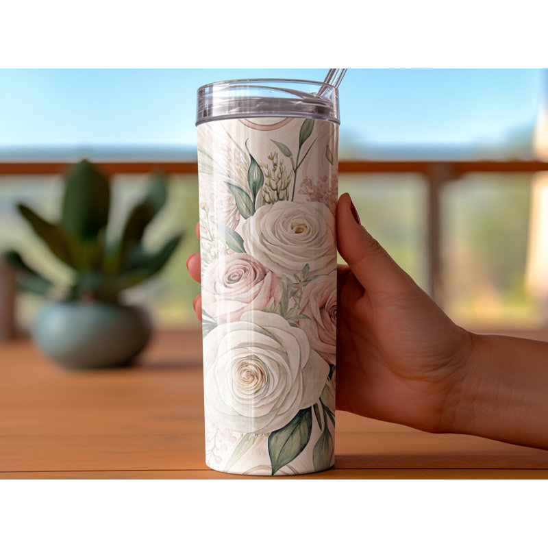 Choose Handmade Tumblers 591ml Vacuum Insulated Stainless Steel (18/8) Travel Tumbler with Straw