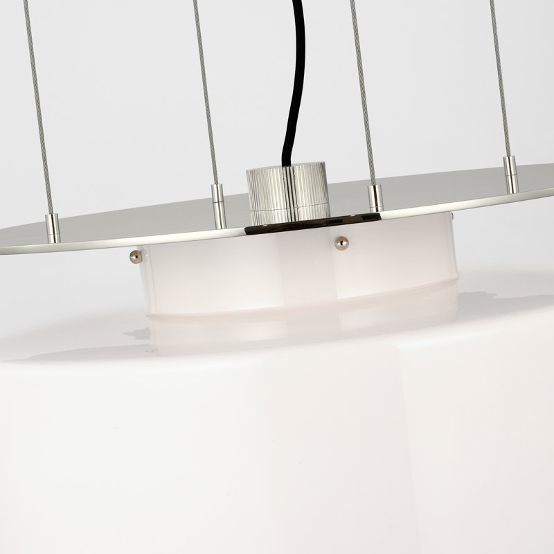 Elias 1 - Light Pendant by Ray Booth, White, Polished Nickel