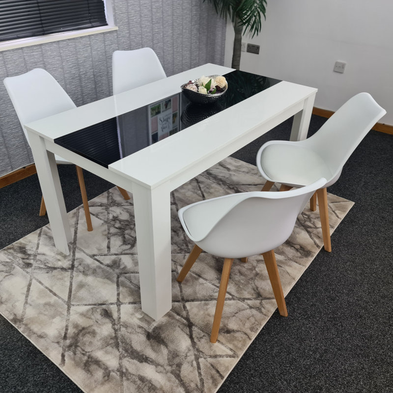Ilwell 4 - Person Dining Set, H75 x L117 x W77cm, White